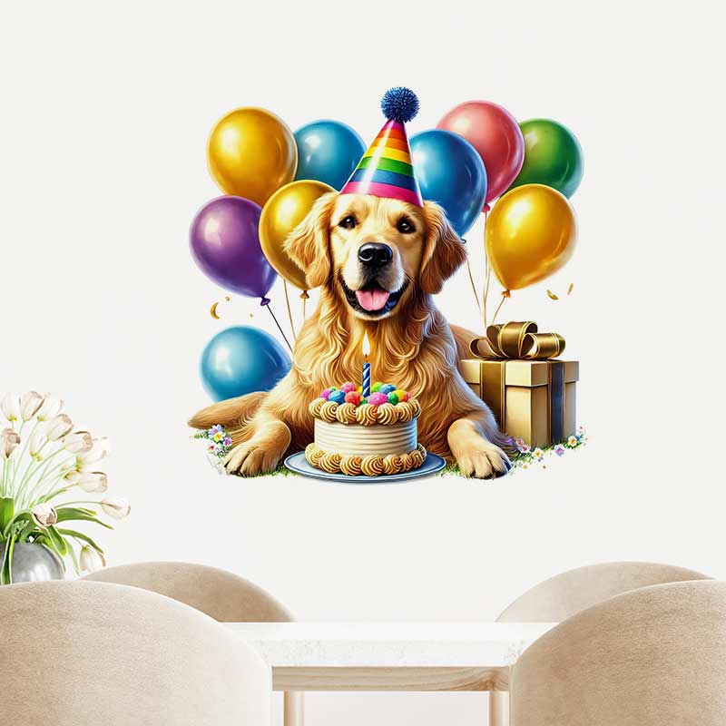 Happy Birthday Golden Retrieve - Pvc Panel Background 评论和价格