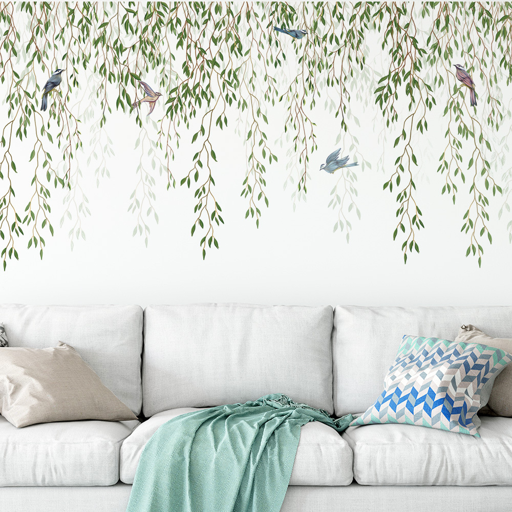 M169 Green Leaf Bird Plant  Wa - Pvc Panel Background 评论和价格
