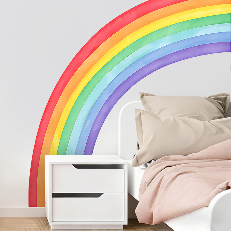 Large Rainbow Wall Stickers Se - Pvc Panel Background 评论和价格