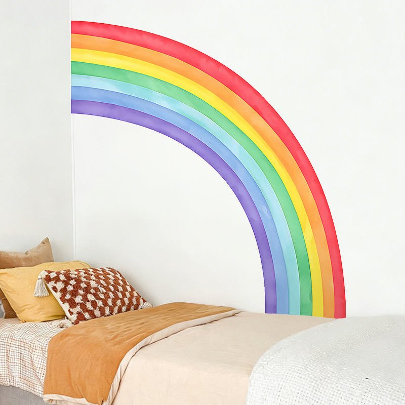 Large Rainbow Wall Stickers Se - Pvc Panel Background 评论和价格